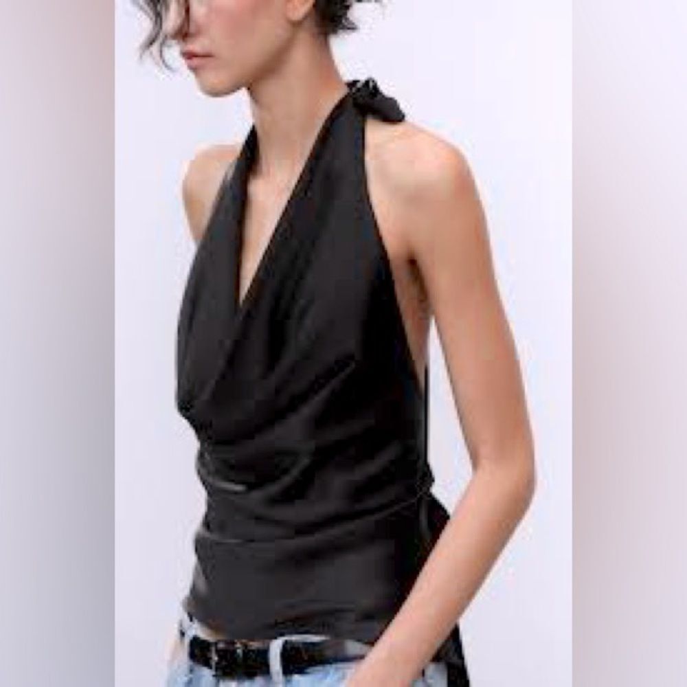 Zara Black Halter Top